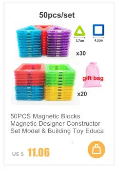 Magnetic Designer Magnet Building Blocks Educational 110pcs Mini Size