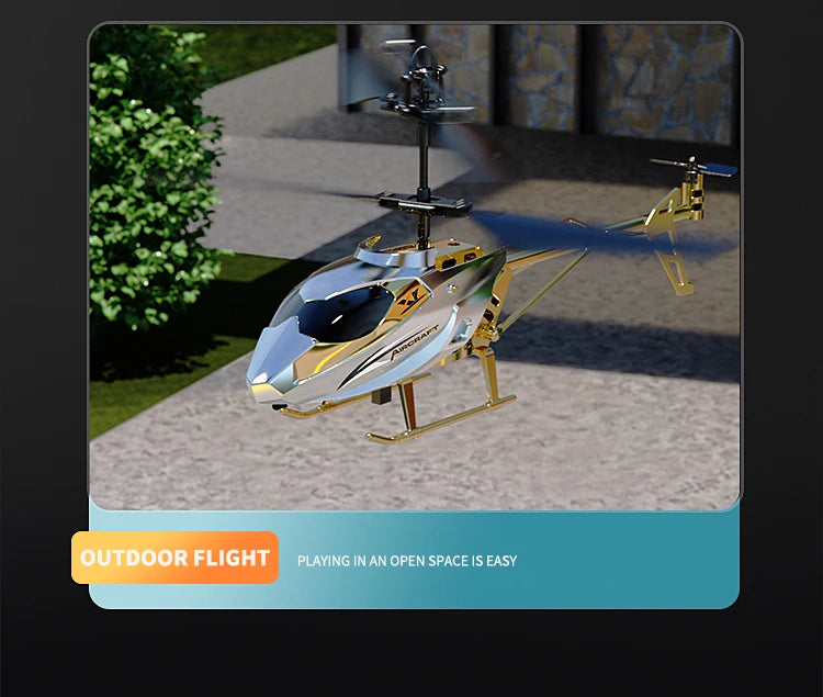 Drop-Resistant Alloy RC Helicopter Rechargeable Safe