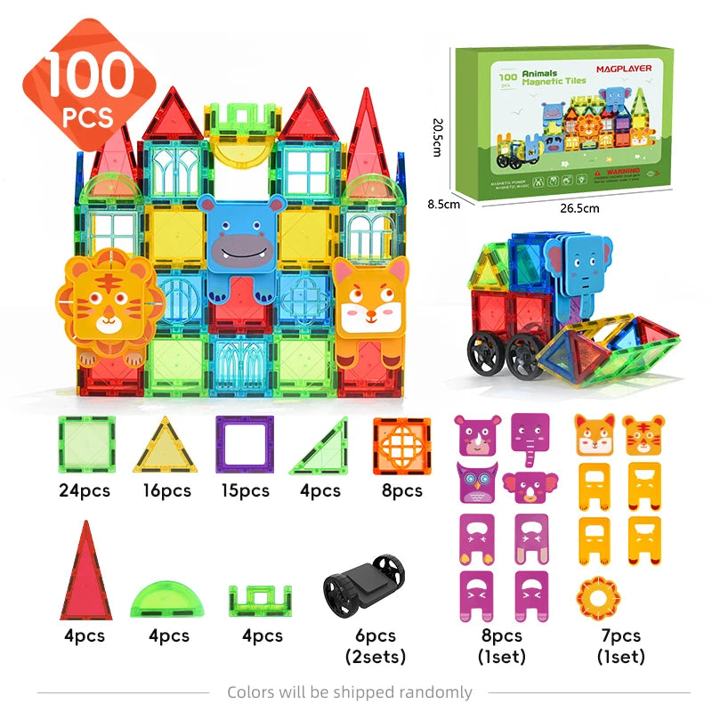 Magnetic Building Blocks Set Construction Montessori Sensory