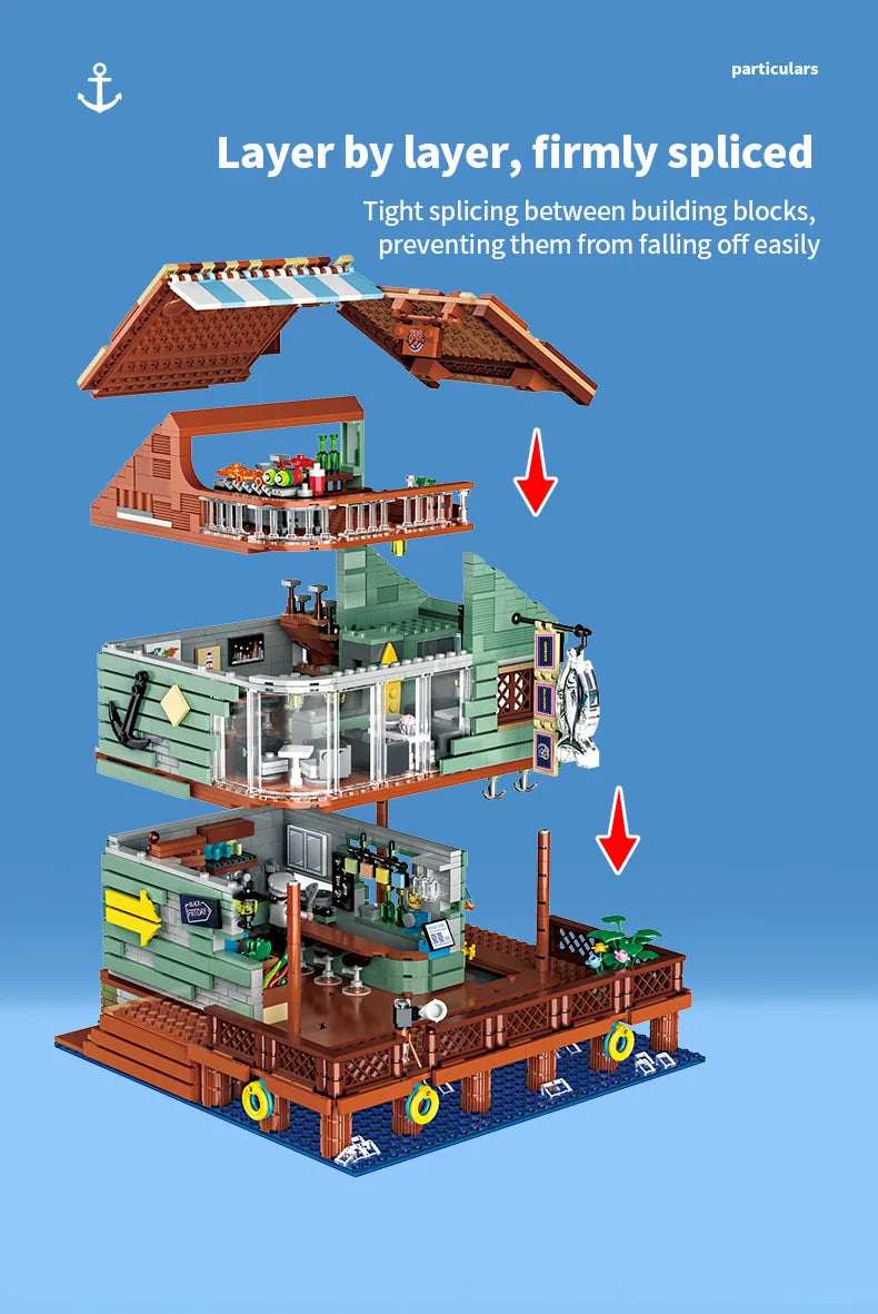 Harbor Restaurant Building Blocks 2096PCS