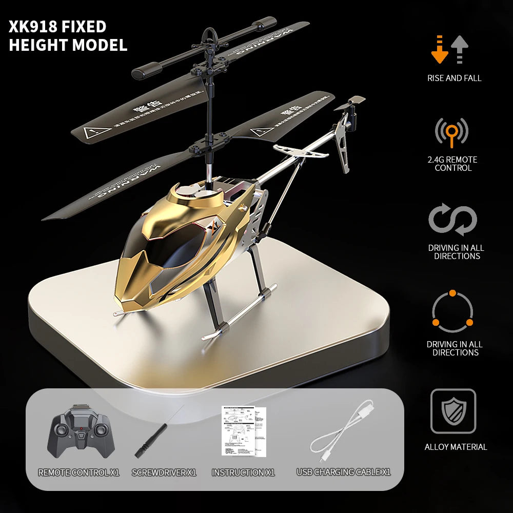 Drop-Resistant Alloy RC Helicopter Rechargeable Safe