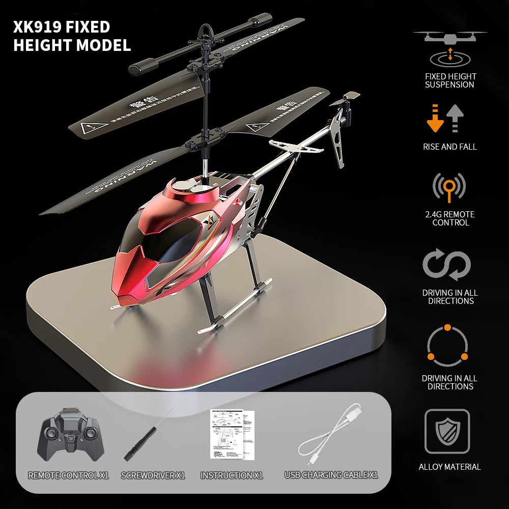 Drop-Resistant Alloy RC Helicopter Rechargeable Safe