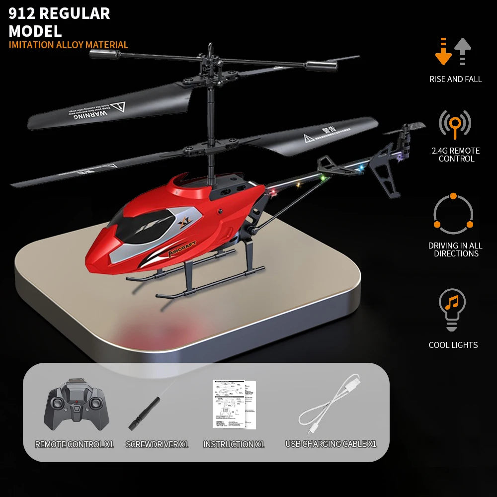 Drop-Resistant Alloy RC Helicopter Rechargeable Safe