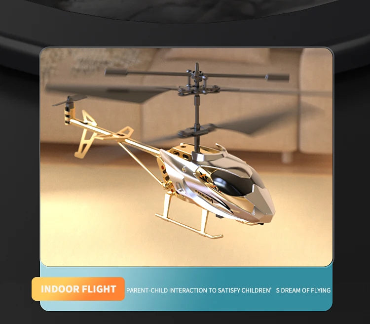 Drop-Resistant Alloy RC Helicopter Rechargeable Safe