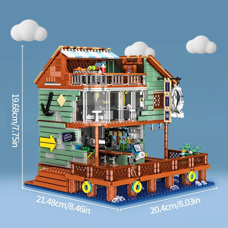 Harbor Restaurant Building Blocks 2096PCS