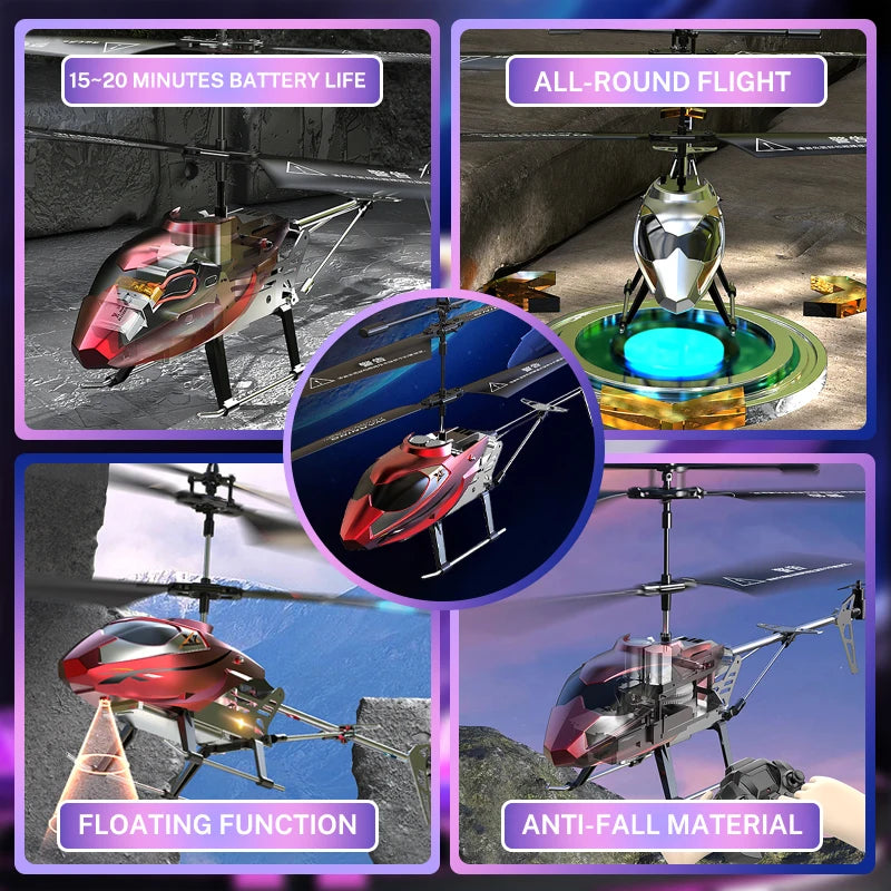 Drop-Resistant Alloy RC Helicopter Rechargeable Safe