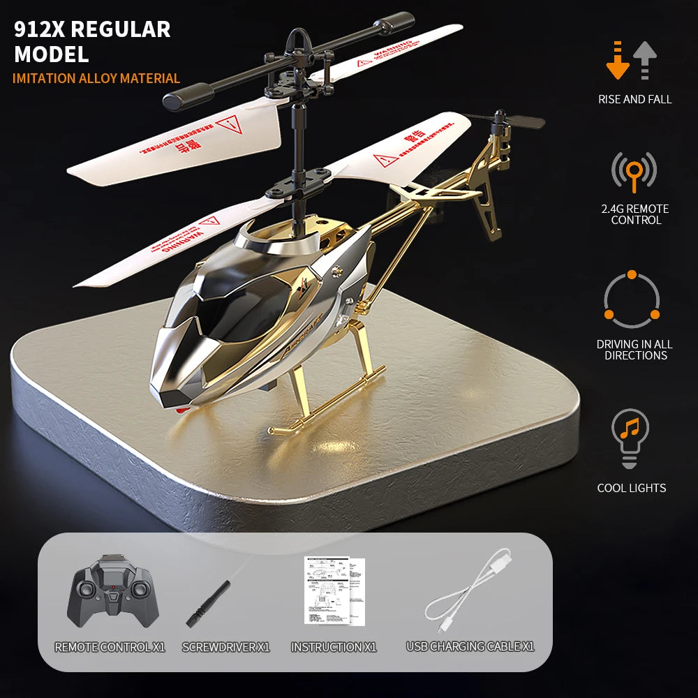 Drop-Resistant Alloy RC Helicopter Rechargeable Safe