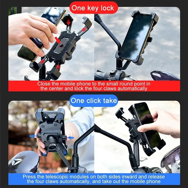 360° Rotatable Electric Bicycle Phone Holder for iPhone Xiaomi Riding MTB Bike Stand Bracket Non-slip Cycling