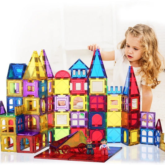 Magnetic Color Window Construction Set Toy ABS Plastic Educational Romboss 70/116pcs 7.5cm