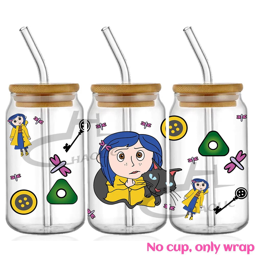 Glass Can Wrap Collection Various Cartoons