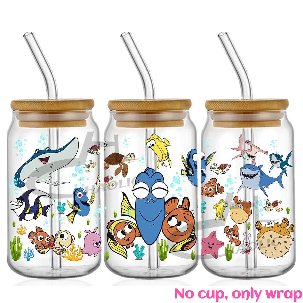 Glass Can Wrap Collection Various Cartoons