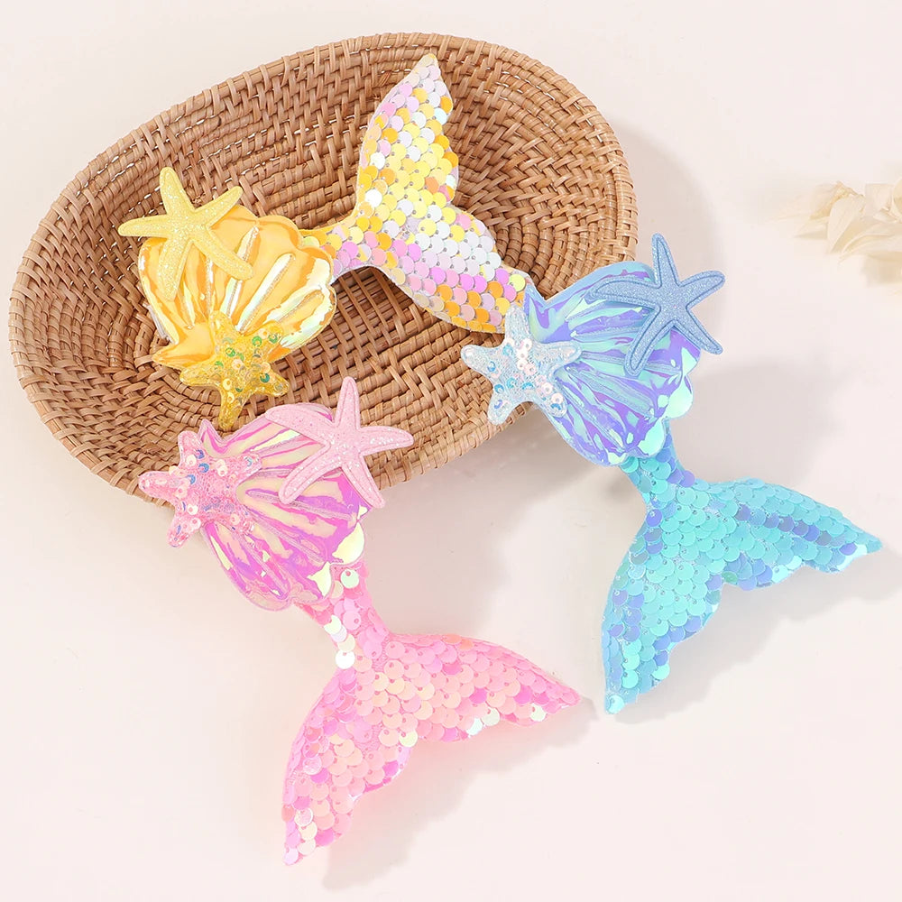 Shinying Mermaid Hairclips (1PC) I Kids Bangs Decorative Hair Clip I Colorful Headwear