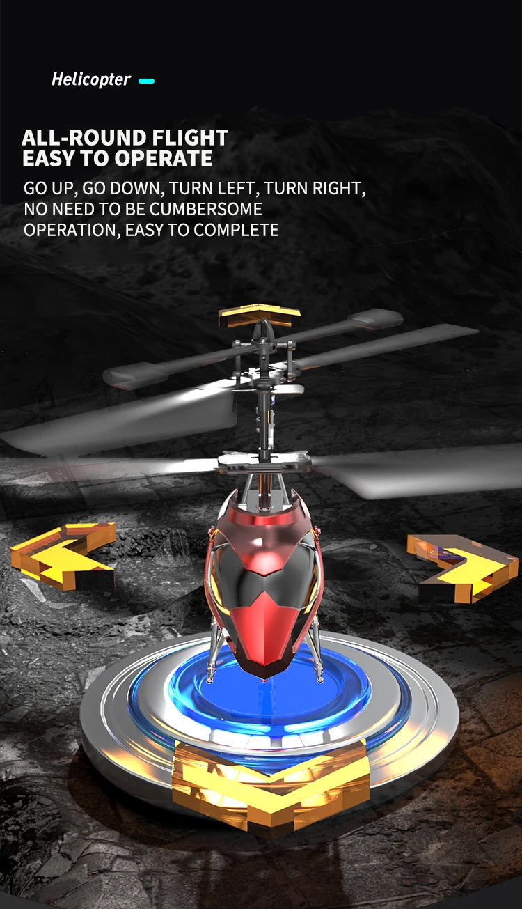 Drop-Resistant Alloy RC Helicopter Rechargeable Safe