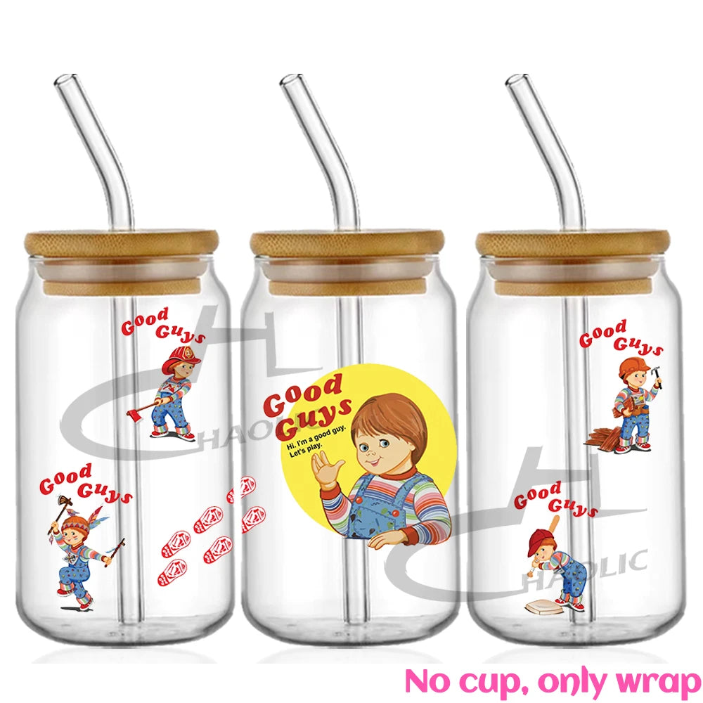 Glass Can Wrap Collection Various Cartoons