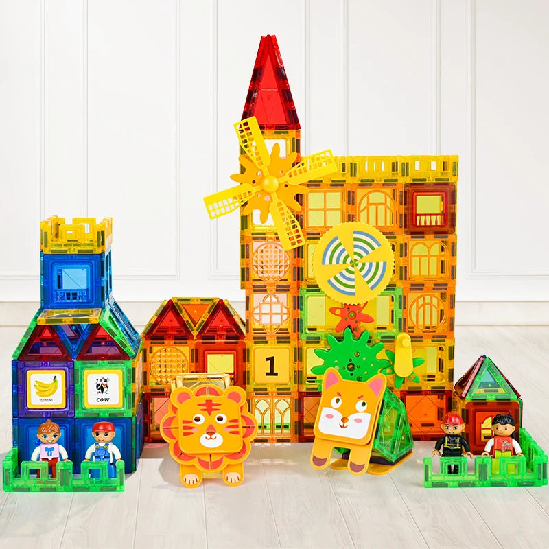 Magnetic Building Blocks Set Construction Montessori Sensory