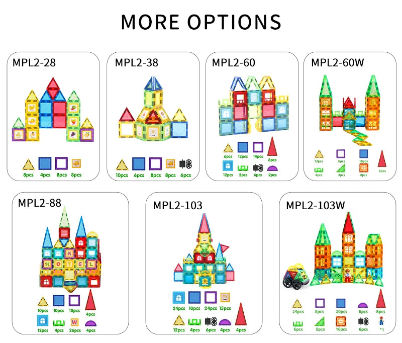 Magnetic Building Blocks Set Construction Montessori Sensory