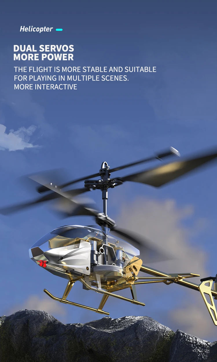 Drop-Resistant Alloy RC Helicopter Rechargeable Safe