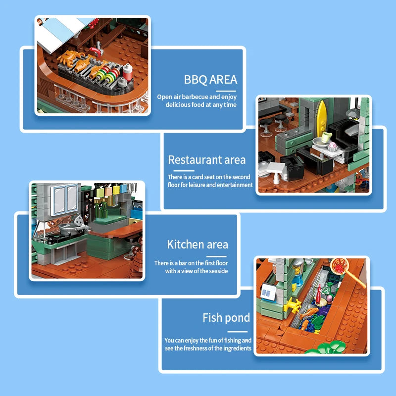 Harbor Restaurant Building Blocks 2096PCS