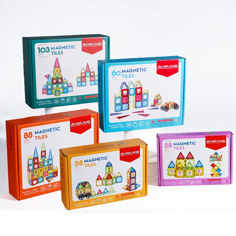 Magnetic Building Blocks Set Construction Montessori Sensory