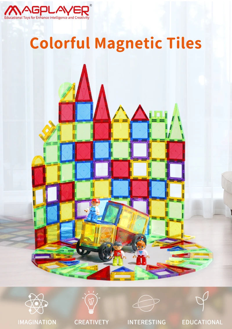 Magnetic Building Blocks Set Construction Montessori Sensory