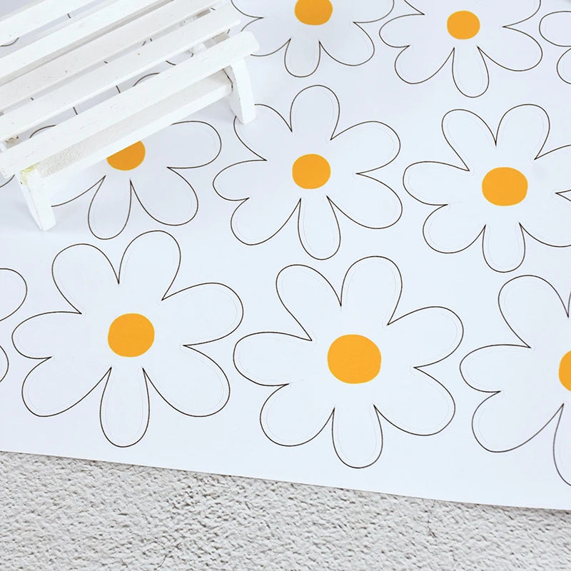 Wall Sticker Boho Style White Daisy Flower