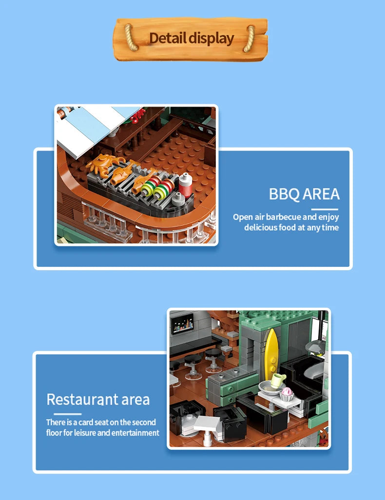 Harbor Restaurant Building Blocks 2096PCS