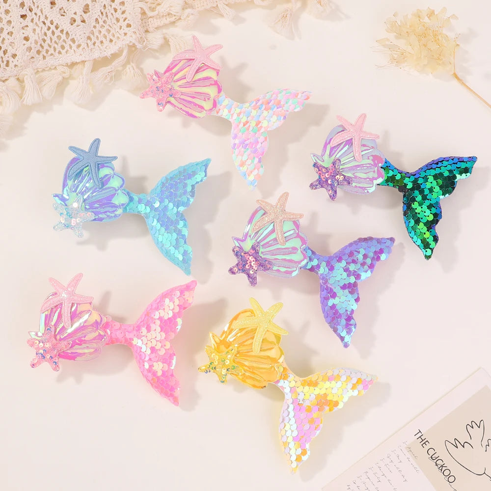 Shinying Mermaid Hairclips (1PC) I Kids Bangs Decorative Hair Clip I Colorful Headwear