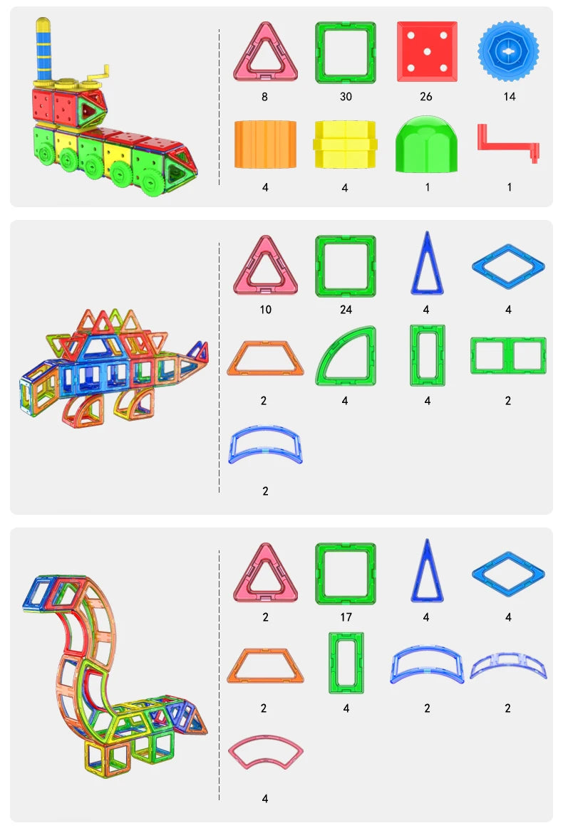 DIY Educational Magnetic Building Blocks Games Toy BIG SIZE Magnetic Designer