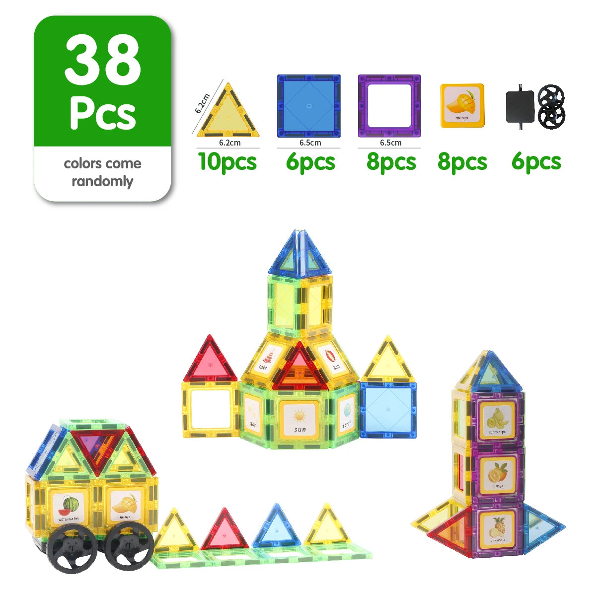 Magnetic Building Blocks Set Construction Montessori Sensory