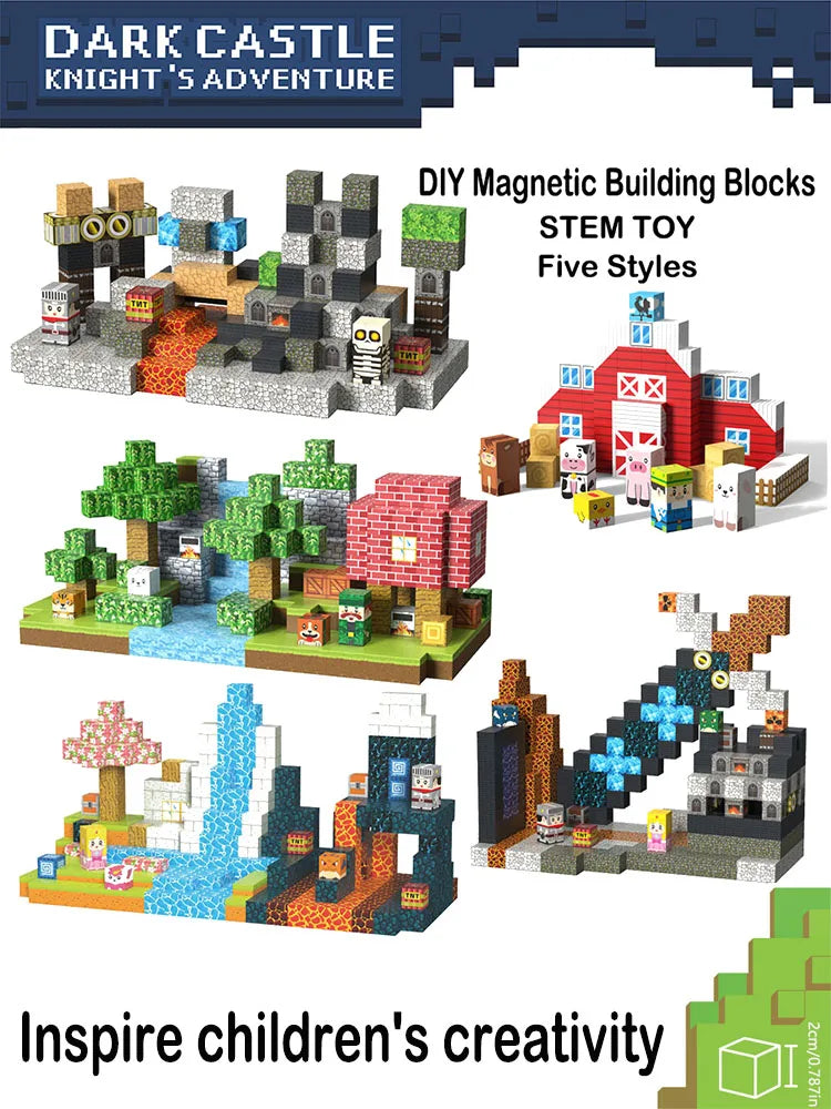 Building Blocks Set Creative Cube Bricks DIY Architectural Model Kids STEM