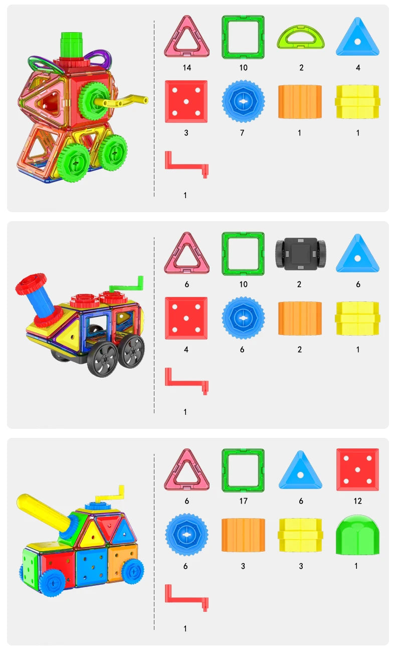 DIY Educational Magnetic Building Blocks Games Toy BIG SIZE Magnetic Designer