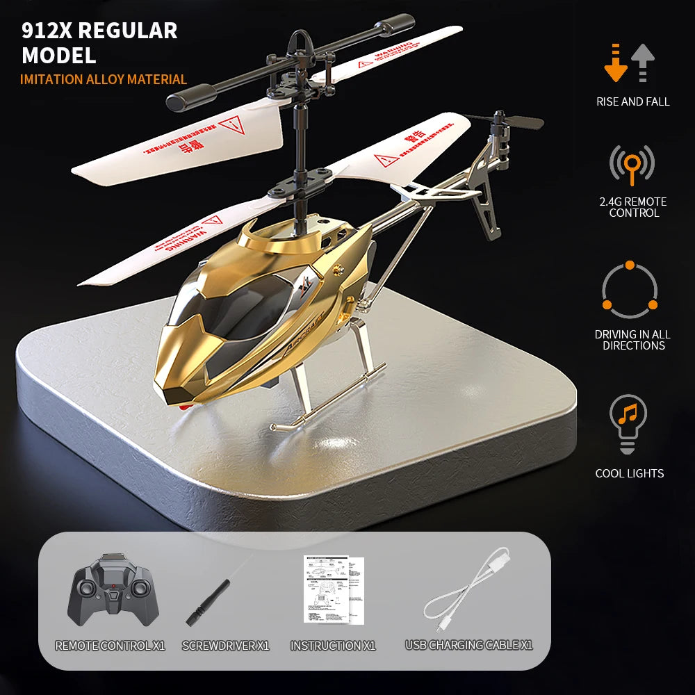 Drop-Resistant Alloy RC Helicopter Rechargeable Safe