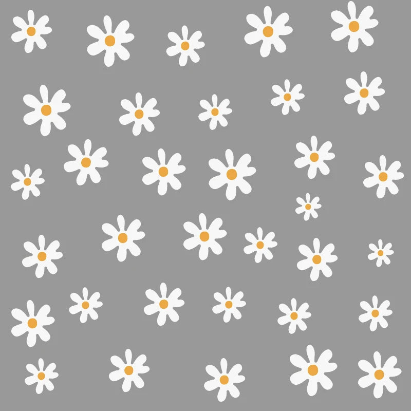 Wall Sticker Boho Style White Daisy Flower