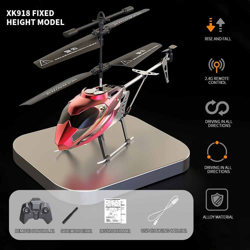 Drop-Resistant Alloy RC Helicopter Rechargeable Safe