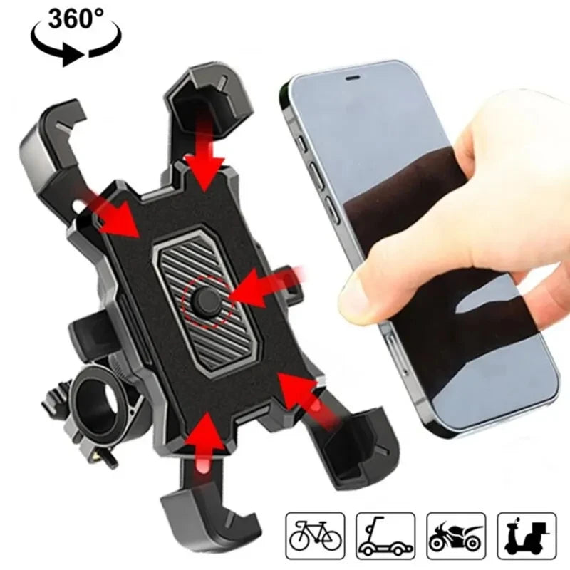 360° Rotatable Electric Bicycle Phone Holder for iPhone Xiaomi Riding MTB Bike Stand Bracket Non-slip Cycling