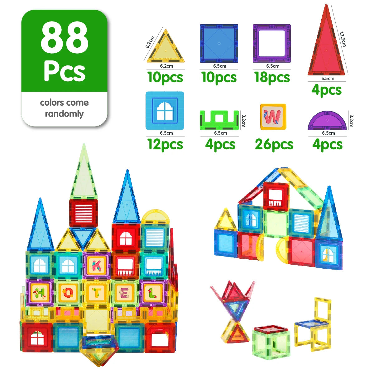 Magnetic Building Blocks Set Construction Montessori Sensory