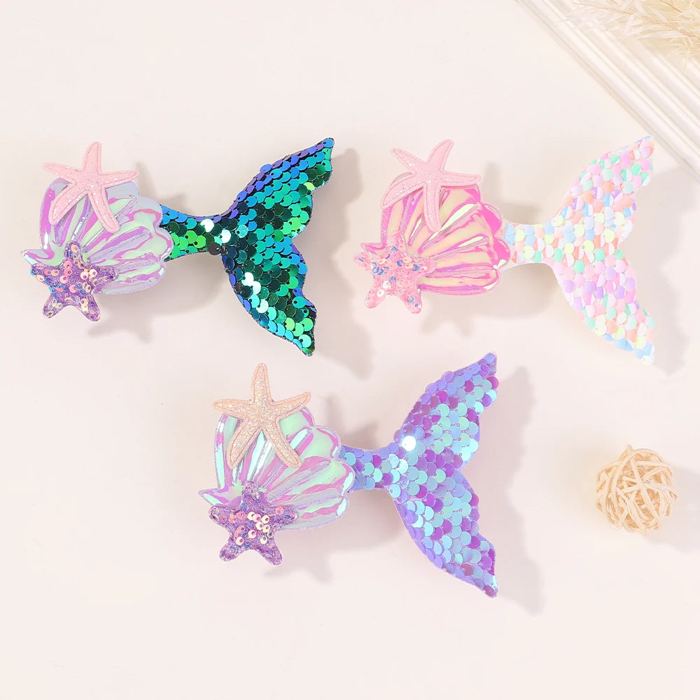 Shinying Mermaid Hairclips (1PC) I Kids Bangs Decorative Hair Clip I Colorful Headwear