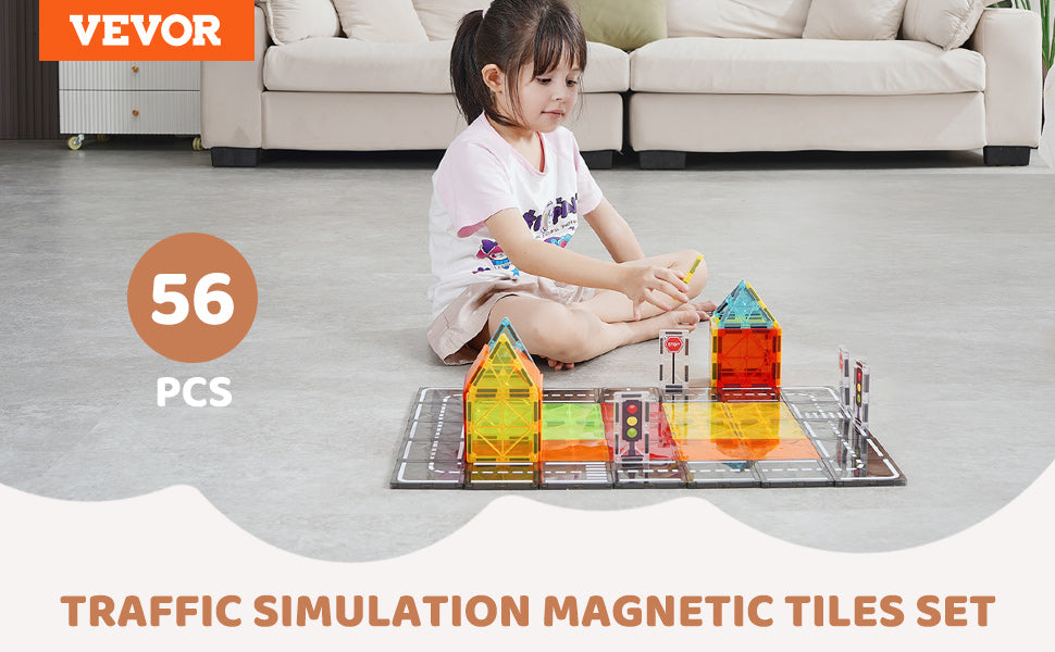 DIY Educational Magnetic Building Blocks Games VEVOR 56 PCS